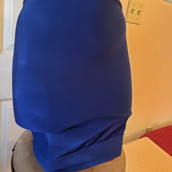 Bebe Y2k royal blue bodycon bandage dress with front mesh cutout XS - Picture 5 of 11